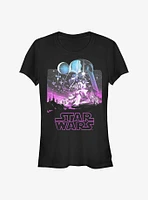 Star Wars Starry Scene Logo Girls T-Shirt