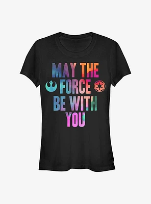 Star Wars May The Force Be With You Colors Girls T-Shirt