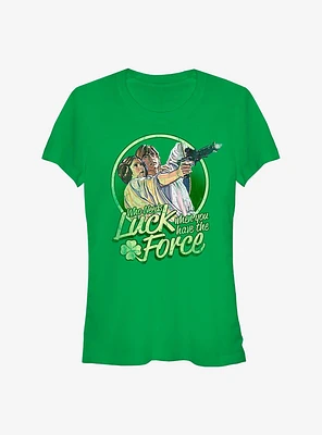 Star Wars Who Needs Luck When You Have The Force Luke And Leia Girls T-Shirt
