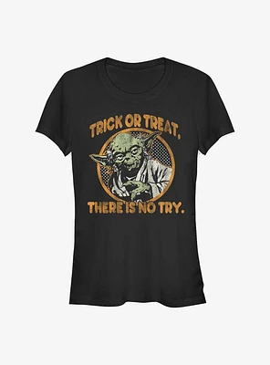 Star Wars Trick Or Treat, There Is No Try Yoda Halloween Girls T-Shirt