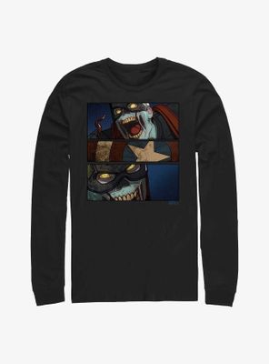 Marvel What If...? Zombie Cap Panels Long-Sleeve T-Shirt