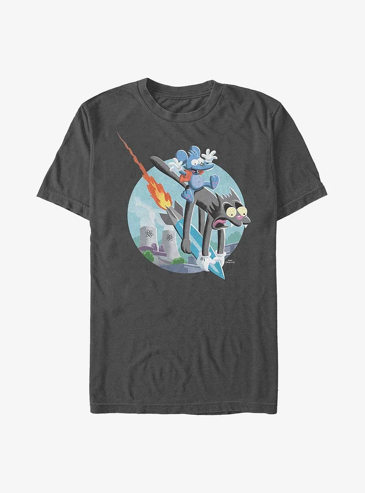 The Simpsons Itchy & Scratchy Riding Missle T-Shirt