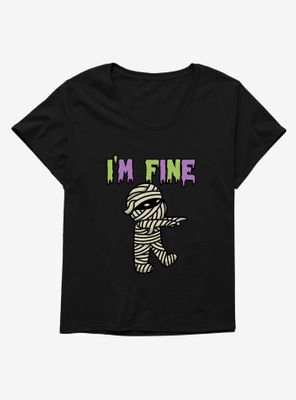 Halloween Mummy I'm Fine Womens T-Shirt Plus