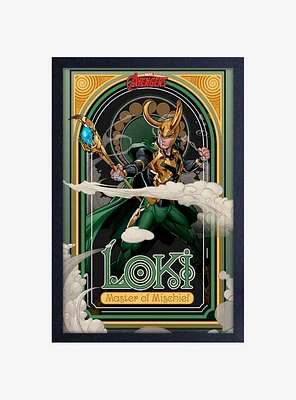 Marvel Loki Master Of Mischief Framed Wood Wall Art