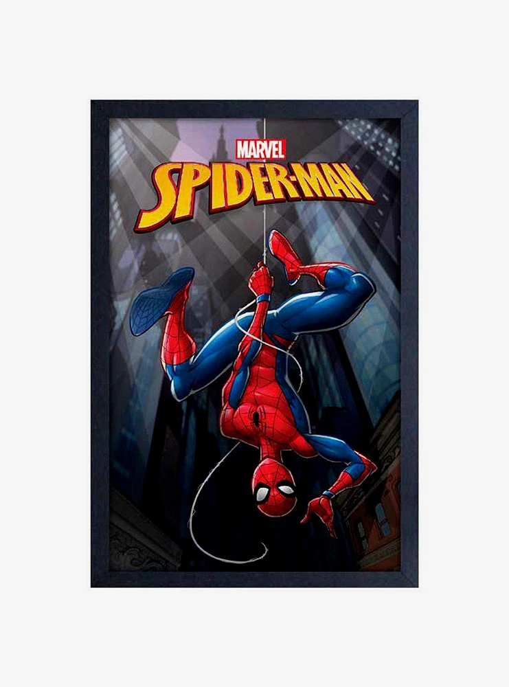 Marvel Spiderman Upside Down Framed Wood Wall Art