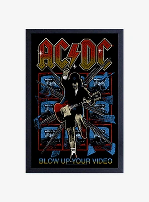 AC/DC Blow Up Your Video Sketch Framed Wood Wall Art