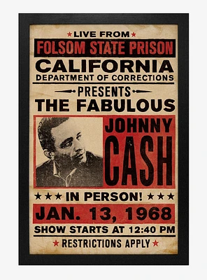 Johnny Cash Folsom State In Person Framed Wood Wall Art