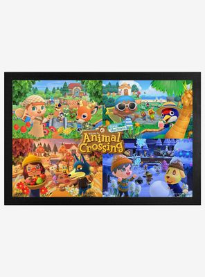Animal Crossing New Horizons Four Seasons Framed Wood Wall Art