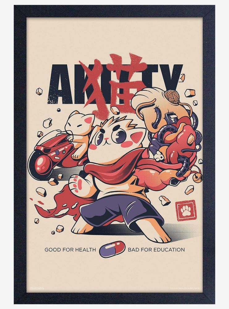 Illustrata Akitty Framed Wood Wall Art