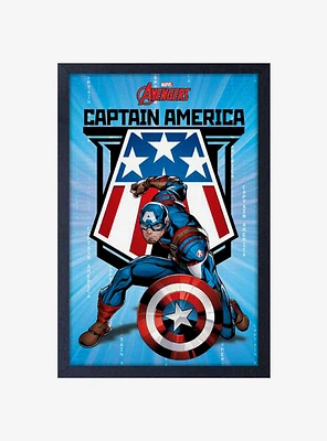 Marvel Captain America Framed Wood Wall Art