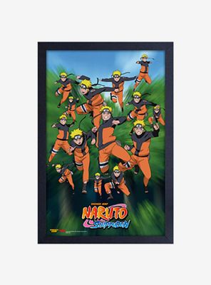 Naruto Clones Up Framed Wood Wall Art