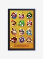 Nintendo Mario Gold Group Framed Wood Wall Art