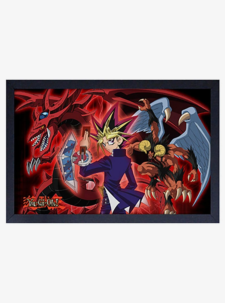 Yu-Gi-Oh Yami With Monsters Framed Wood Wall Art