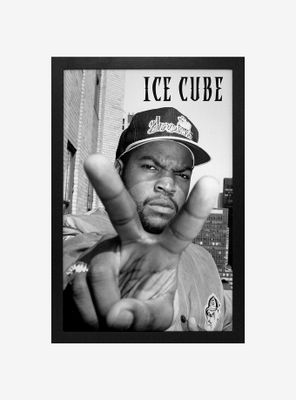 Ice Cube Peace Fingers Framed Wood Wall Art