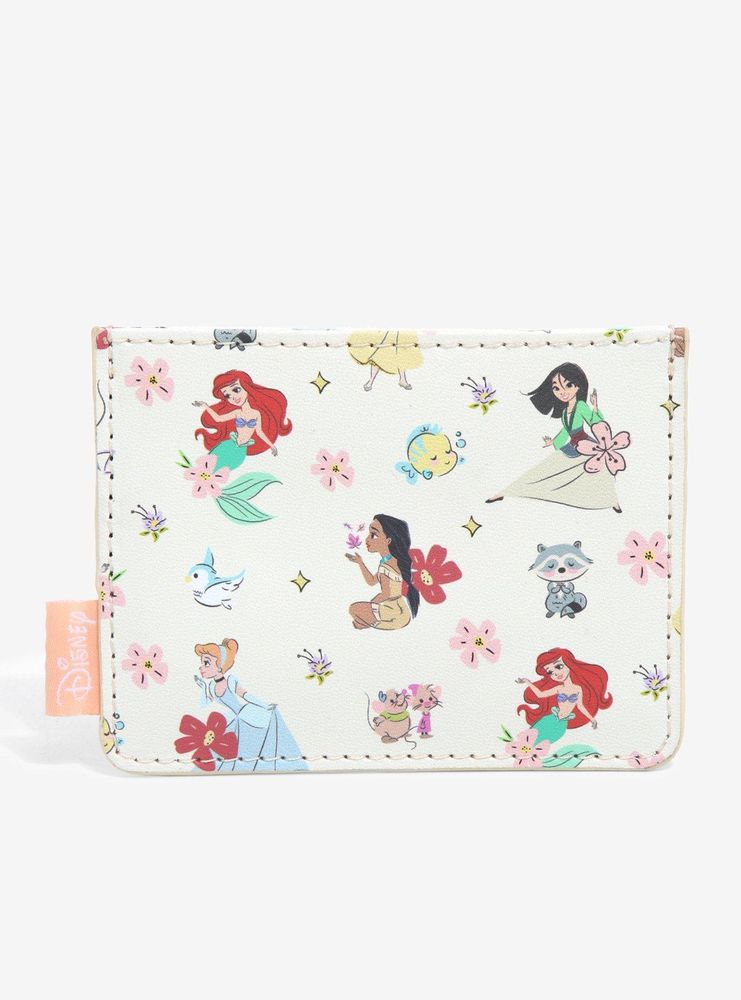 Loungefly Disney Princess Chibi Princesses & Friends Allover Print Cardholder - BoxLunch Exclusive 