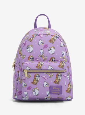 Loungefly Disney Beauty And The Beast Chibi Enchanted Objects Mini Backpack