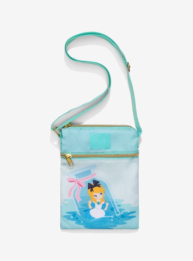Loungefly Disney Alice In Wonderland Bottle Passport Crossbody Bag