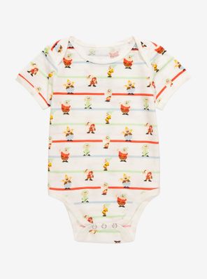 Disney Snow White and the Seven Dwarfs Allover Print Striped Infant One-Piece - BoxLunch Exclusive
