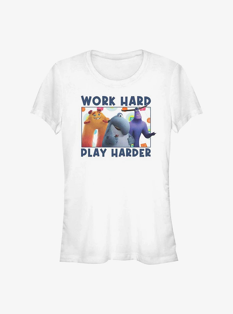 Pixar Monsters At Work Play Hard Girls T-Shirt