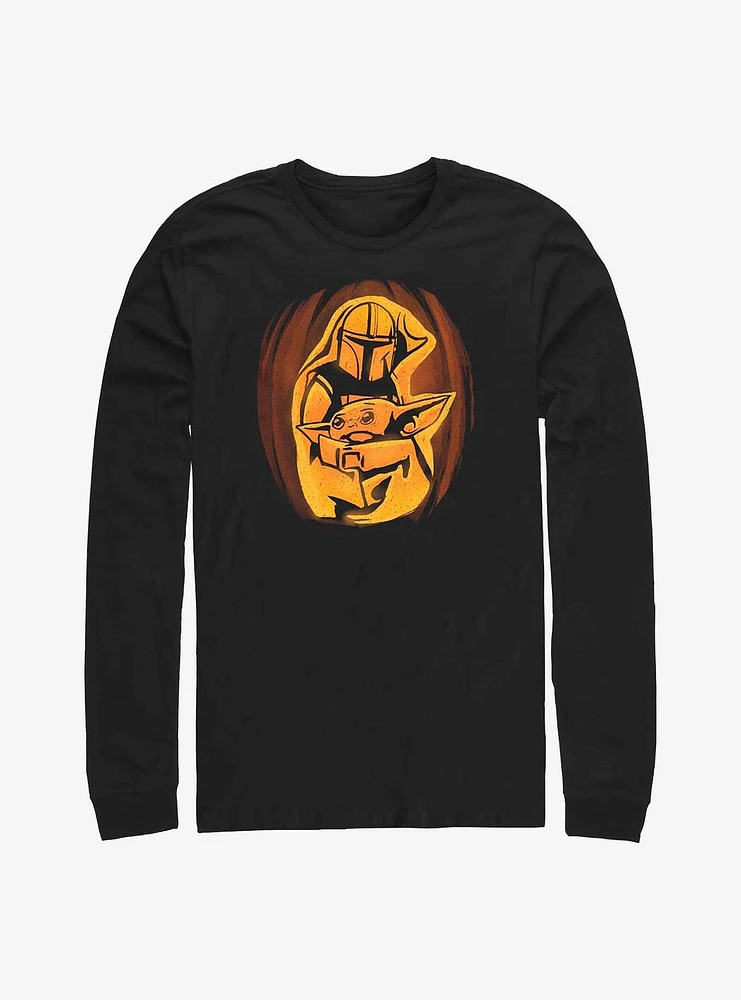 Star Wars The Mandalorian & Child Pumpkin Carving Long-Sleeve T-Shirt