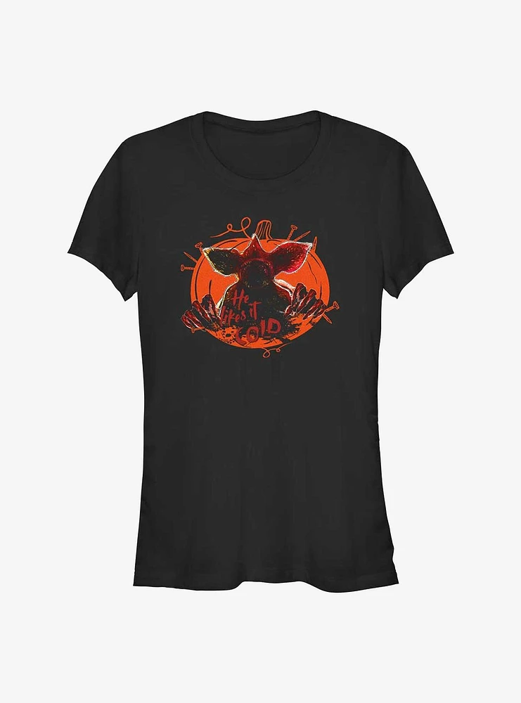 Stranger Things Demogorgon Likes It Cold Girls T-Shirt