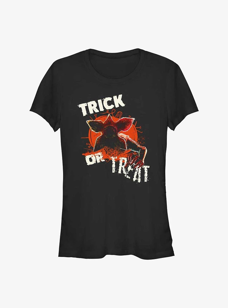 Stranger Things Demogorgon Pumpkin Trick Or Treat Girls T-Shirt