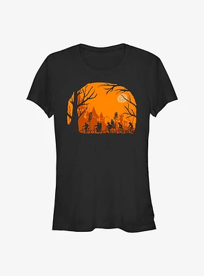 Stranger Things Halloween Silhouette Girls T-Shirt