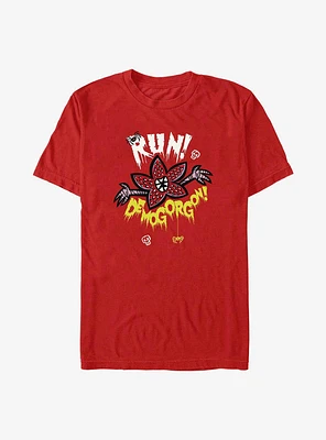Stranger Things Run Away! Demogorgon! T-Shirt