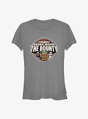 Star Wars The Mandalorian Bring Home Bounty Characters Logo Girls T-Shirt