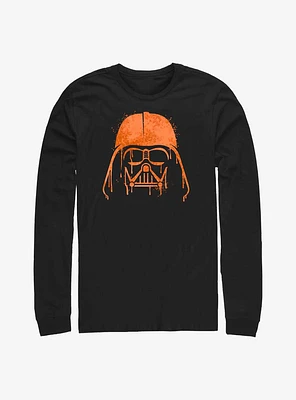 Star Wars Orange Darth Vader Drip Long-Sleeve T-Shirt