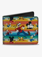 Disney Mickey Mouse And Friends Stripe Bifold Wallet