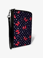 Disney Minnie Mouse Bow Polka Dot Toss Print Zip Around Wallet