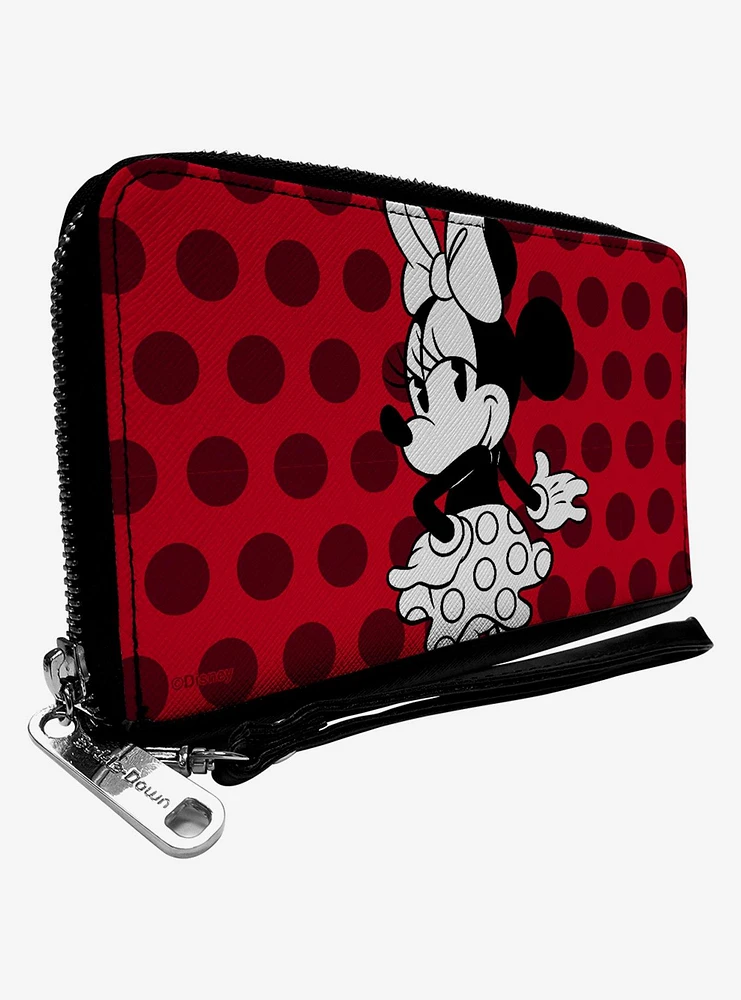 Disney Minnie Mouse Vintage Polka Dot Zip Around Wallet