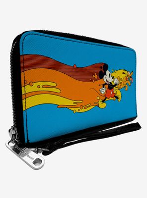 Disney Mickey Mouse And Pluto Action Wave Zip Around Wallet
