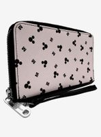 Disney Mickey Mouse Ears Logo Toss Print Zip Around Wallet