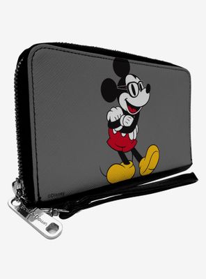 Disney Mickey Mouse Glasses Zip Around Wallet