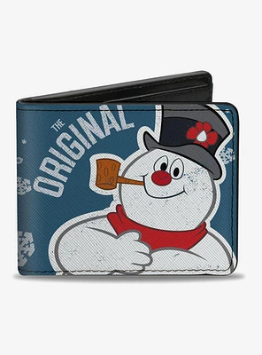 Frosty Snowman Snowflakes Bifold Wallet
