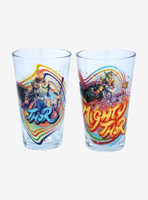 Marvel Thor: Love and Thunder Thor & Mighty Thor Paint Portraits Pint Glass