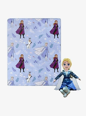 Disney Frozen 2 Friends in Leaves Hugger Pillow and Throw Set