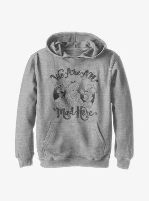 Disney Alice Wonderland All Mad Here Youth Hoodie