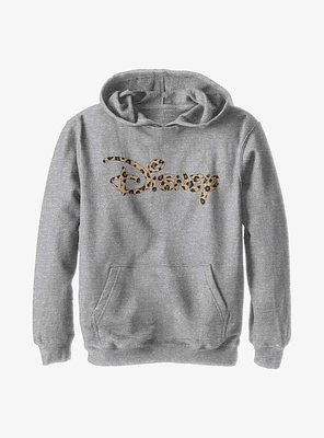 Disney Logo Leopard Fill Youth Hoodie