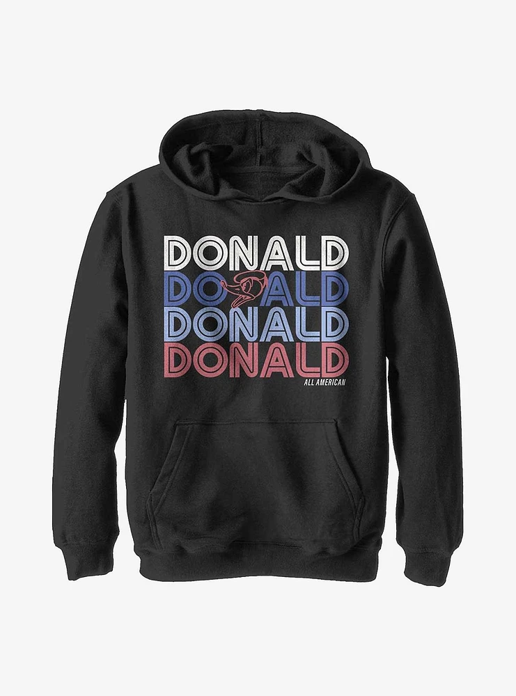 Disney Donald Duck Retro Stack Youth Hoodie