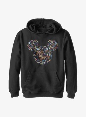Disney Mickey Mouse Floral Ears Youth Hoodie