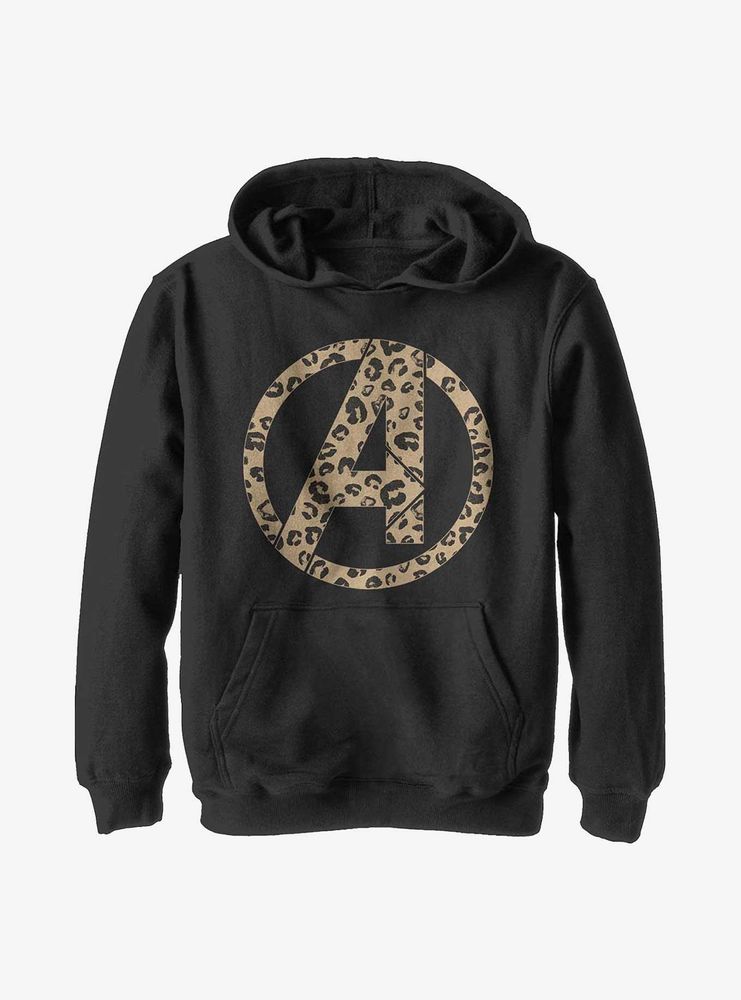 Marvel Avengers Logo Leopard Fill Youth Hoodie