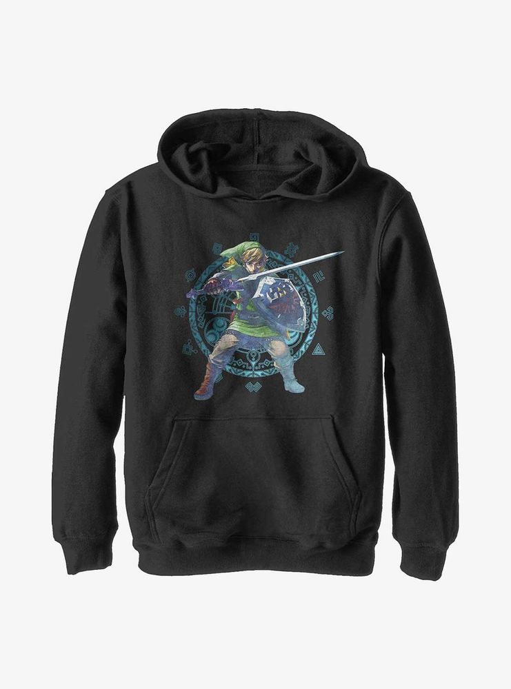 Nintendo The Legend Of Zelda Link Brandishing Youth Hoodie