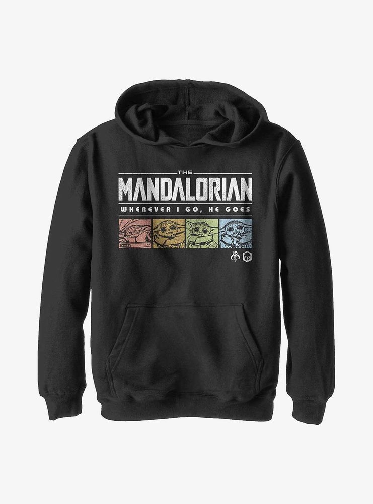 Star Wars The Mandalorian Retro Pop Logo Youth Hoodie