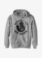 Star Wars The Mandalorian Where I Go He Goes Youth Hoodie