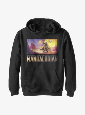 Star Wars The Mandalorian Colorful Landscape Youth Hoodie