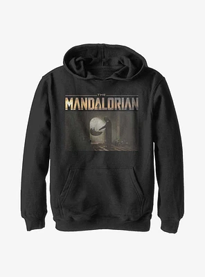 Star Wars The Mandalorian Logo Scene Youth Hoodie