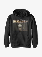 Star Wars The Mandalorian Logo Scene Youth Hoodie